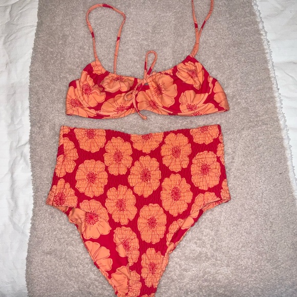 citrine Other - Citrine - Two Piece - Orange and Pink - Large Bottom, Medium Top